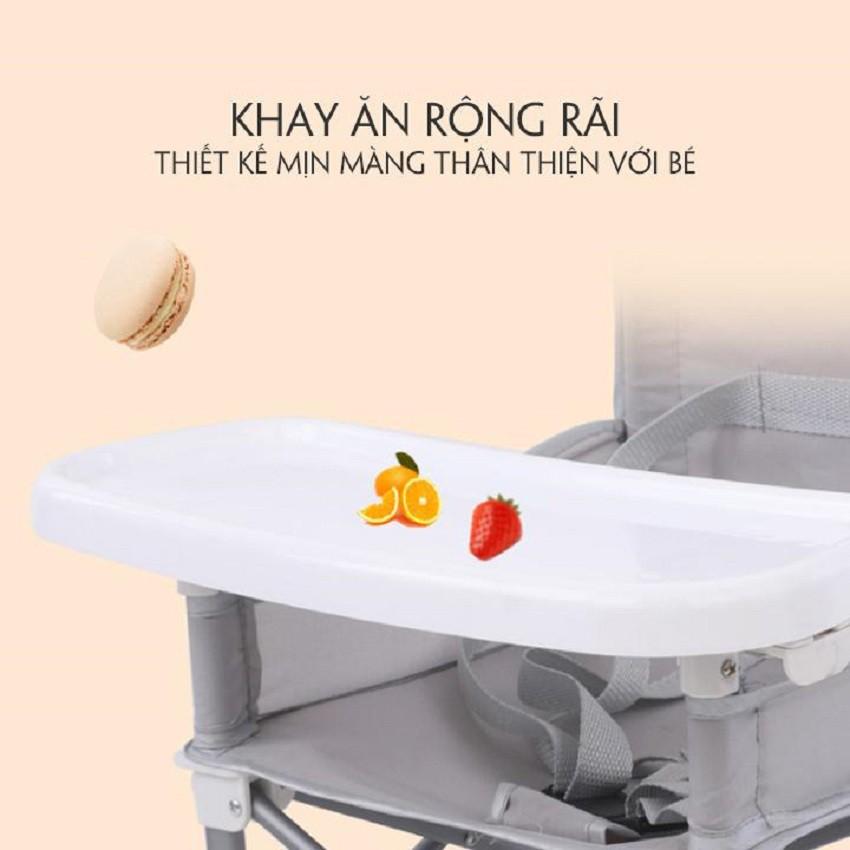 Ghế ăn dặm, ghế HOO bản Hàn mẫu mới nhất, ghế ăn dặm du lịch màu vàng kem cực đẹp