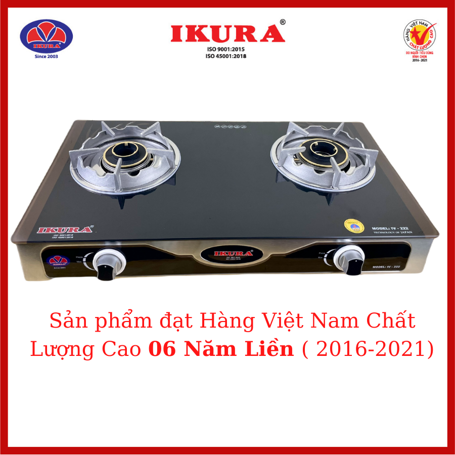 Bếp gas đôi mặt kính IKURA - Hàng Chính Hãng