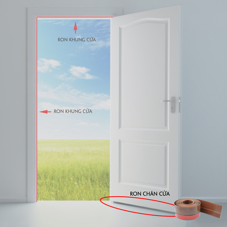 Cuộn 5 Mét Ron Dán Chân Cửa CTFAST Model 2021 Độ Dày Cải Tiến 1,3 mm Ngăn Bụi Bẩn,Ngăn Côn Trùng , Chống Gió Lùa , Chống Ồn - Hàng Chính Hãng