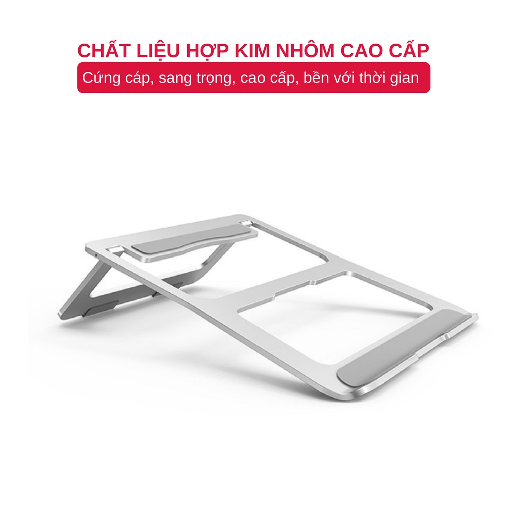 Giá đỡ / Đế đỡ tản nhiệt để bàn dành cho Laptop, Máy Tính Xách Tay Chất Liệu Hợp Kim Nhôm gấp gọn tiện dụng - Giao màu ngẫu nhiên - Hàng chính hãng