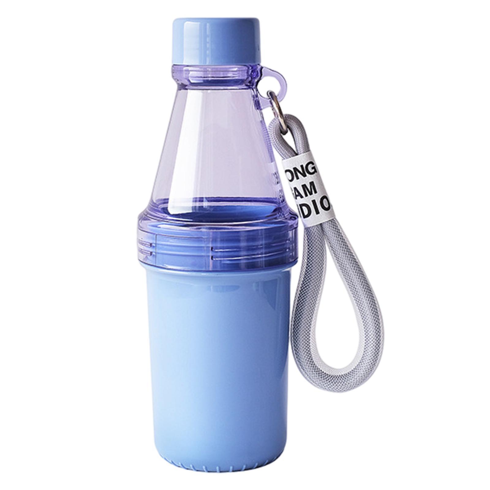 Cold Water Bottle, Sports Bottles, Double Section Cup Drinkware with Sticker with Rope Water Kettle for Girls Boys Cycling Camping Gym