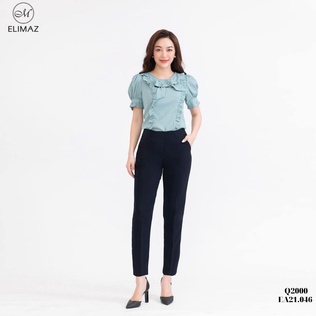 Quần âu nữ công sở Elimaz cạp cao khoá sườn, chất liệu tuyết mưa hàn cao cấp không bai xù