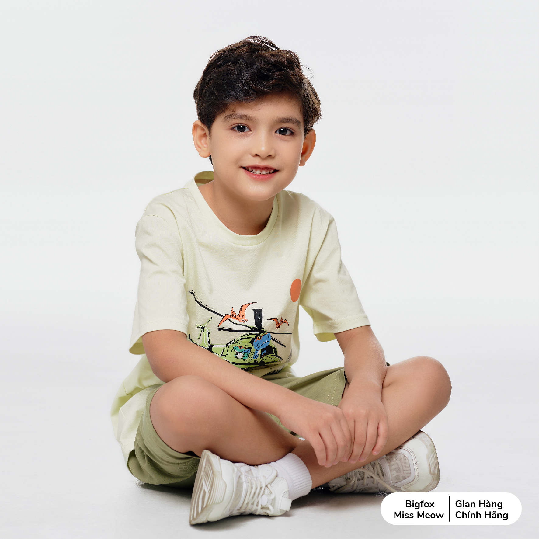 Set bộ bé trai Bigfox Miss Meow mùa hè cộc tay chất cotton size đại 7,9,11 tuổi 30kg 40kg