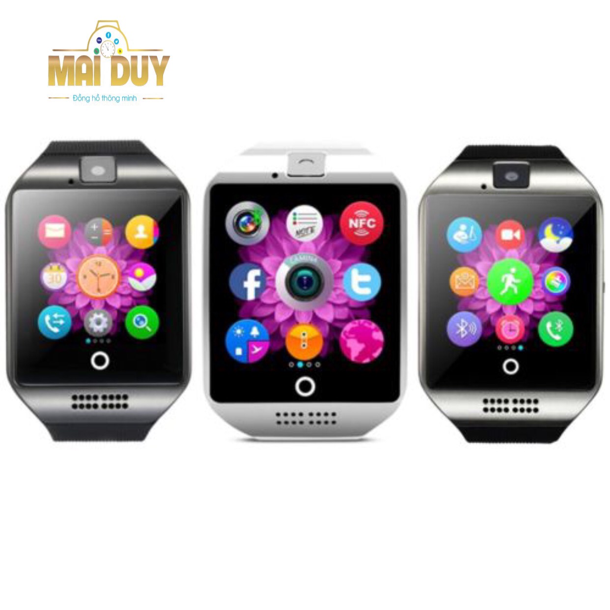 Đồng Hồ Thông Minh MAI DUY Q18 - Bluetooth V8 - Tích Hợp Nhiều Tính Năng Ưu Việt-Hàng Nhập Khẩu