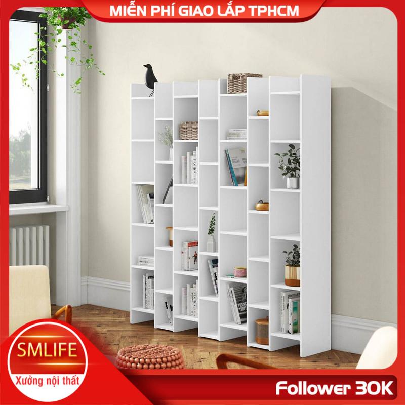 Kệ sách gỗ hiện đại SMLIFE Beau | Gỗ MDF dày 17mm chống ẩm | D200xR35xC200cm