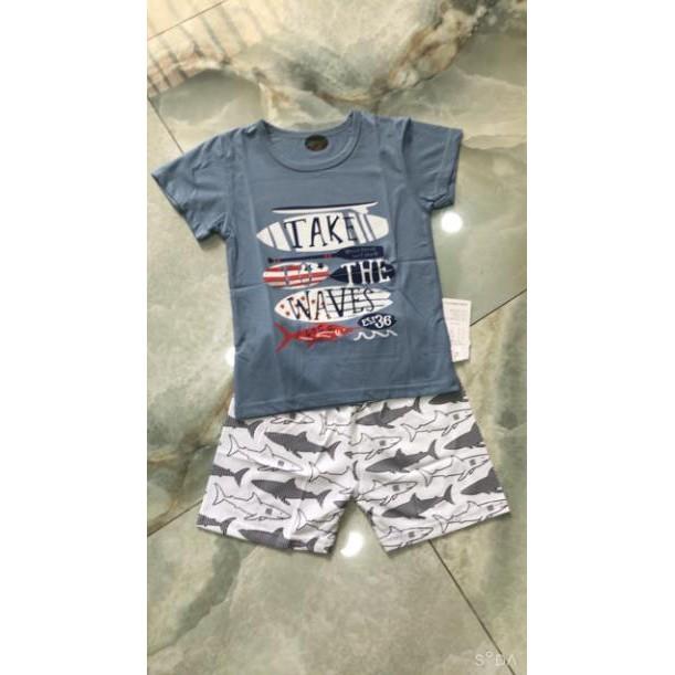 Bộ cotton xuất hàn bé trai -sỉ quần áo trẻ em hcm pikakids