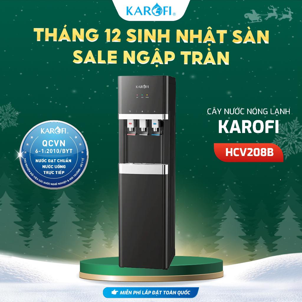 Máy nóng lạnh Karofi HCV208B, 3 chế độ Nóng - Lạnh- Nguội, Máy hút bình - Hàng Chính Hãng