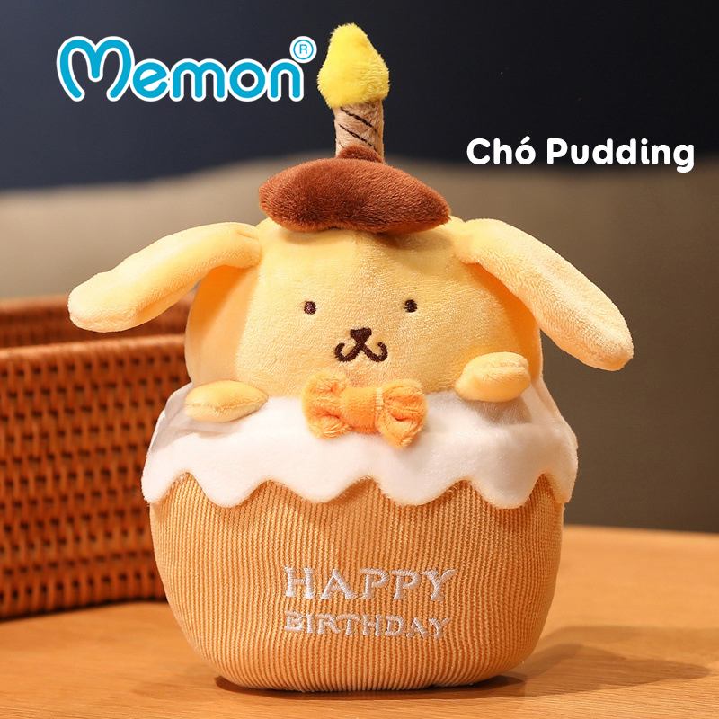 Gấu Nhạc Bánh Kem Chúc Mừng Sinh Nhật ( Phát Nhạc Happy Birthday Có Đèn ) 22cm Cao Cấp Memon