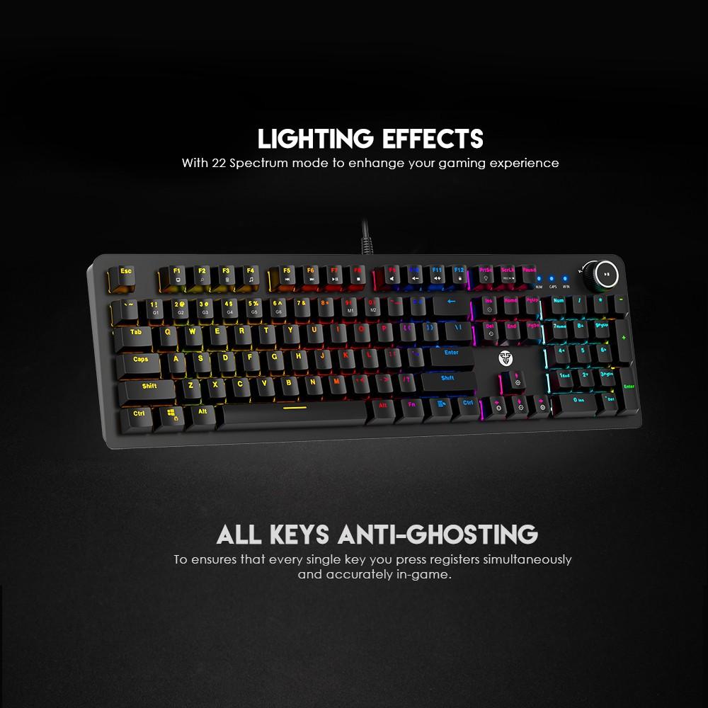 Bàn Phím Cơ Gaming Full-sized Có Dây Fantech MK853 MAXPOWER Outemu Blue/Red Switch LED RGB Gradient Full Anti Ghosting