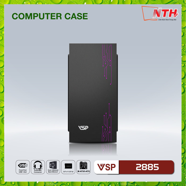 Vỏ Case Máy Tính VSP 2885 (Chuẩn mATX) - Hàng Nhập Khẩu