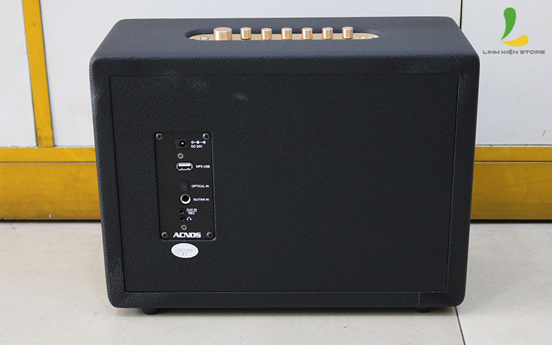 Loa kéo Acnos CS270 - Loa karaoke di động thùng gỗ kết nối bluetooth tặng kèm micro không dây - Hàng nhập khẩu