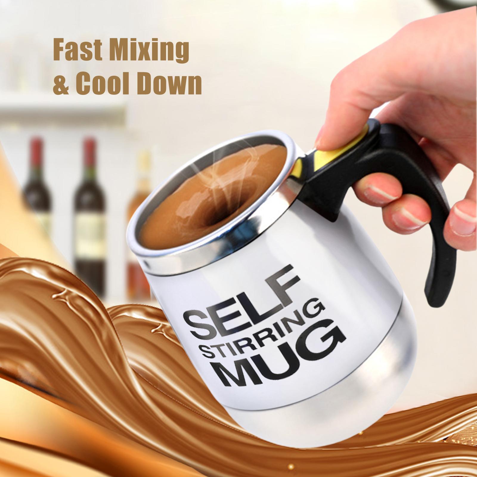 400mL Self Stirring Mug with Lid Automatic Stirring Coffee Cup Electric Stainless Steel Self Mixing Coffee Cup