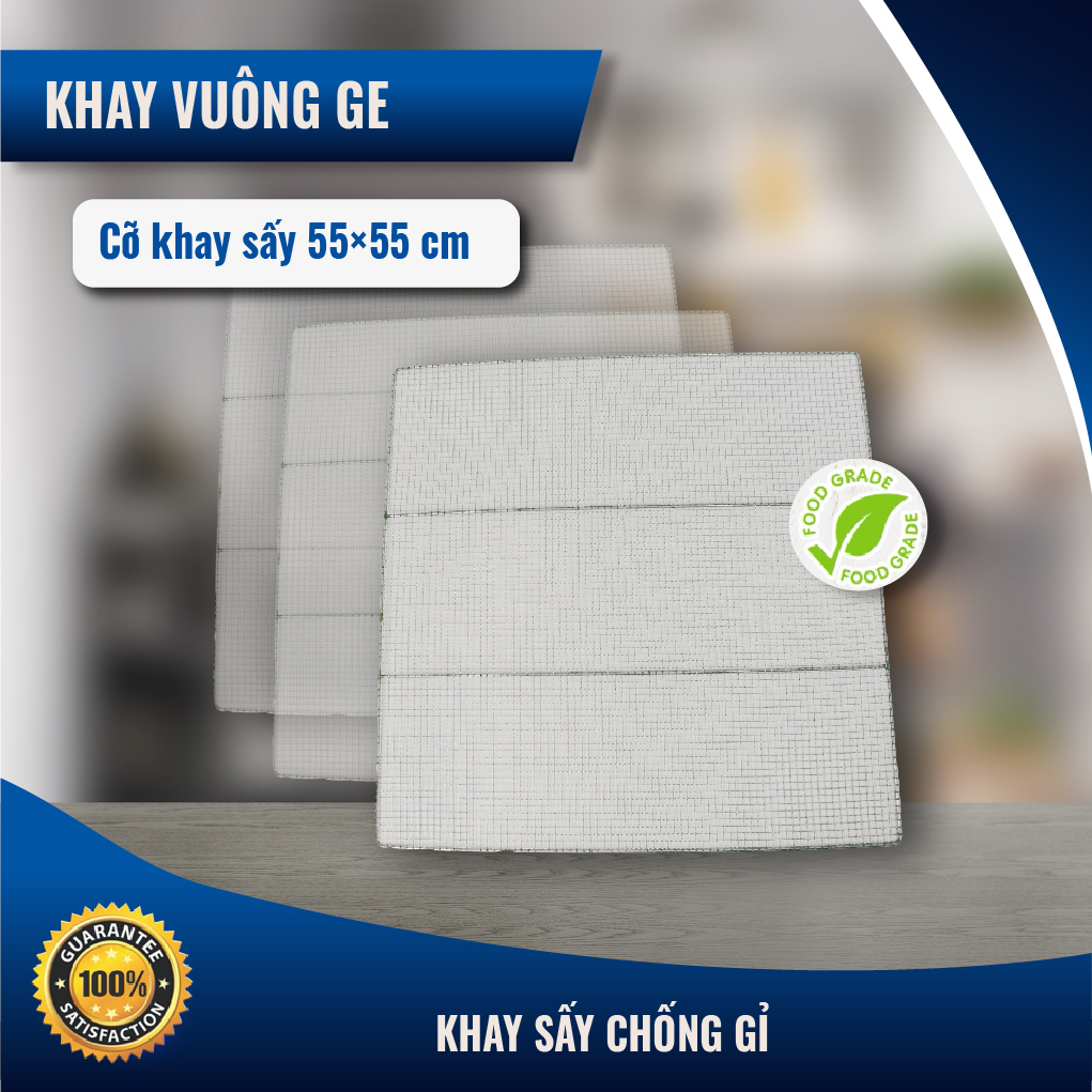 Khay Lưới Vuông Tủ Sấy Thực Phẩm GE Kích Thước 55x55cm. Làm Từ Thép Không Rỉ Cao Cấp. Nhập Khẩu Chính Hãng Thái Lan