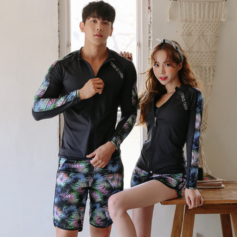 Hình ảnh Đồ Bơi Cặp Nam Nữ Tay Dài Chống Nắng AT225 MayHomes Thun Lạnh Co Giãn Tốt UPF 50+, Long-Sleeve Rash Guard Swimsuit