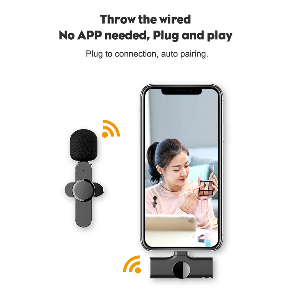 Micrô Không Dây USB-C Kẹp Trên Ve Áo Để Xem Trực Tiếp Quay Video Quay Phim Cho Máy Tính Điện Thoại Thông Minh