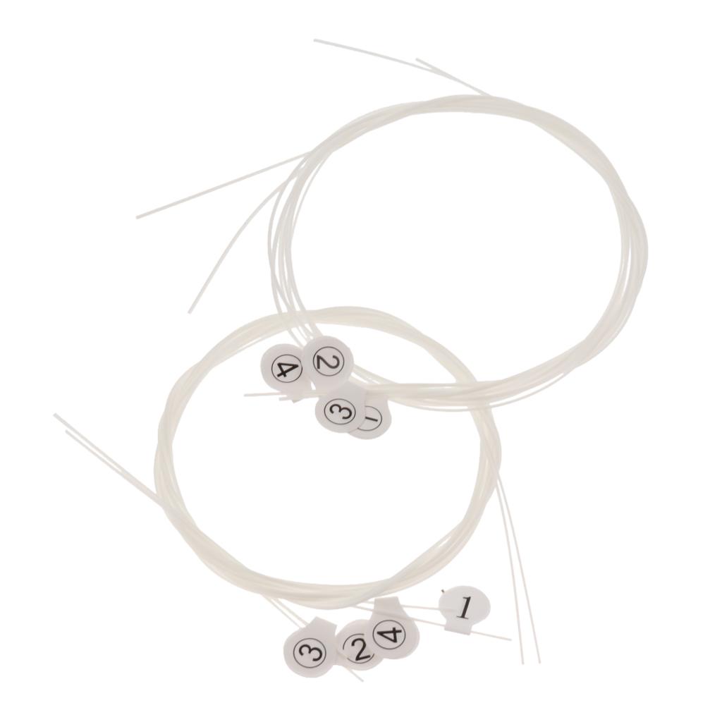 Sunnimix 2 Bộ Nylon Dây Đàn Ukulele, Trắng