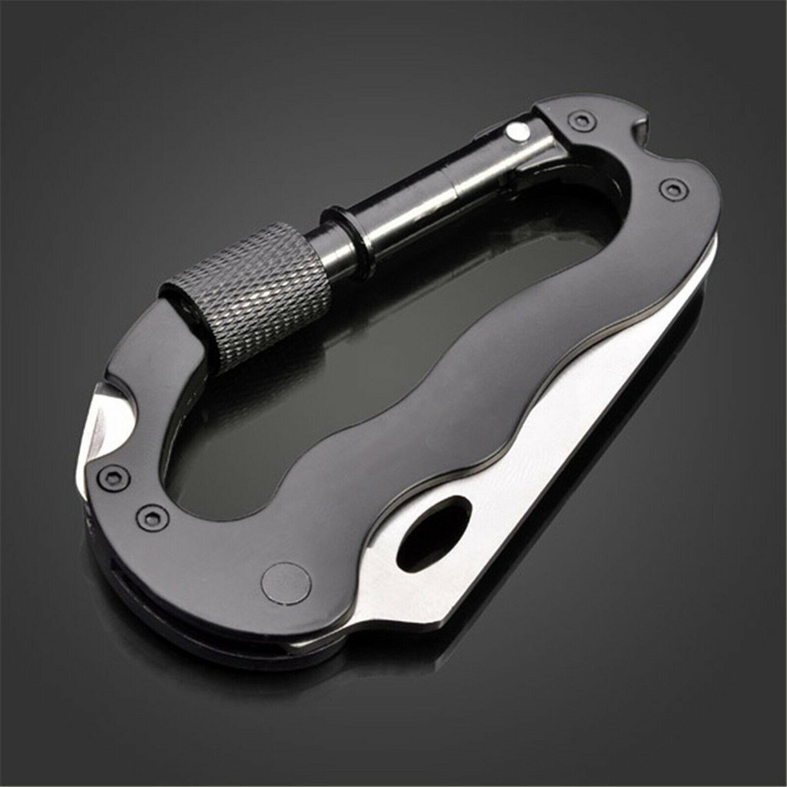 Survival Camping Carabiner Keychain Screwdriver Folding