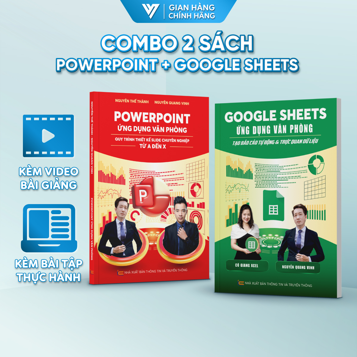 Combo 2 Sách PowerPoint Và Google Sheets Ứng Dụng Văn Phòng Kèm Khoá Học Online