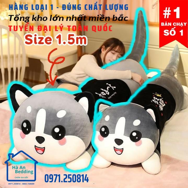 (Hàng Loại 1) Chó Husky Bông Siêu To Khổng Lồ - Gấu Bông Husky