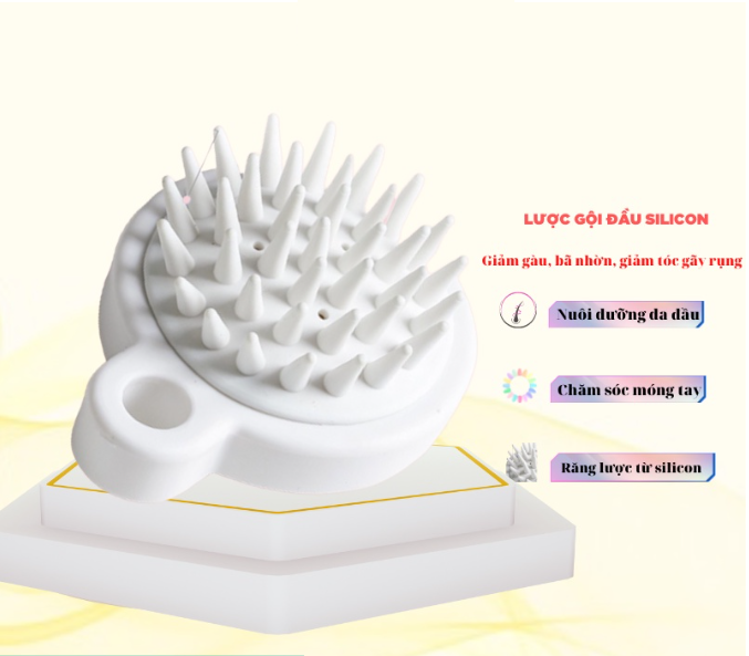 Lược gội đầu Nhật Bản bằng silicone mát xa da đầu giảm rụng kích thích mọc tóc, làm sạch da đầu GD728-LuocMuji