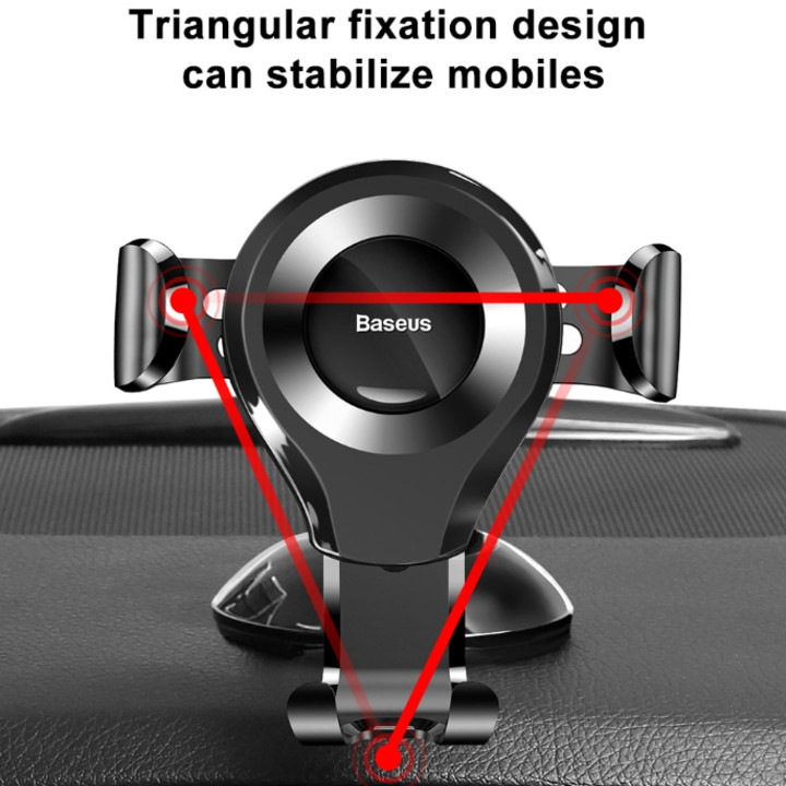 Giá đỡ điện thoại xoay 360 độ Baseus Osculum Type Gravity Car Mount gắn taplo ô tô, xe hơi SUYL-XP01, Tự động điều chỉnh kích thước màn hình sao cho vừa với điện thoại khi đặt lên giá đỡ, Hàng nhập khẩu