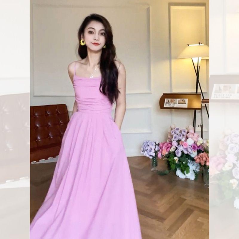 SHUANGYAN Váy thắt lưng màu vàng, váy thắt lưng nhẹ nhàng, gió mát bên bờ biển, trà nghỉ mát kiểu Pháp, váy ngắn, mùa hè.(@5728.140