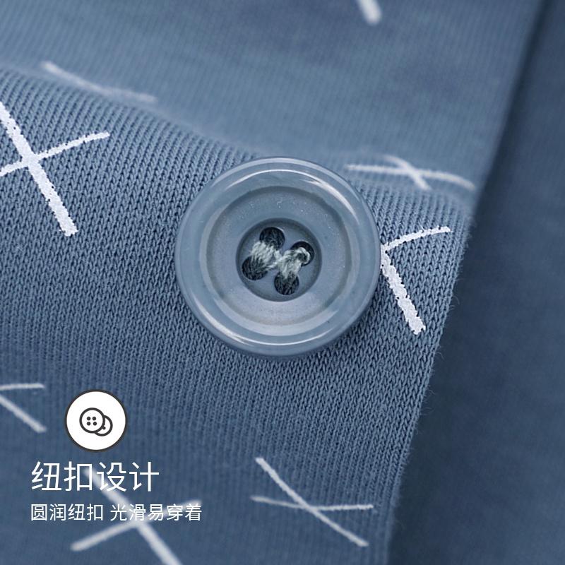 3678 - Bộ Pijama dài tay cao cấp, họa tiết chữ X nhí cùng tông xanh nam tính, size L-3XL