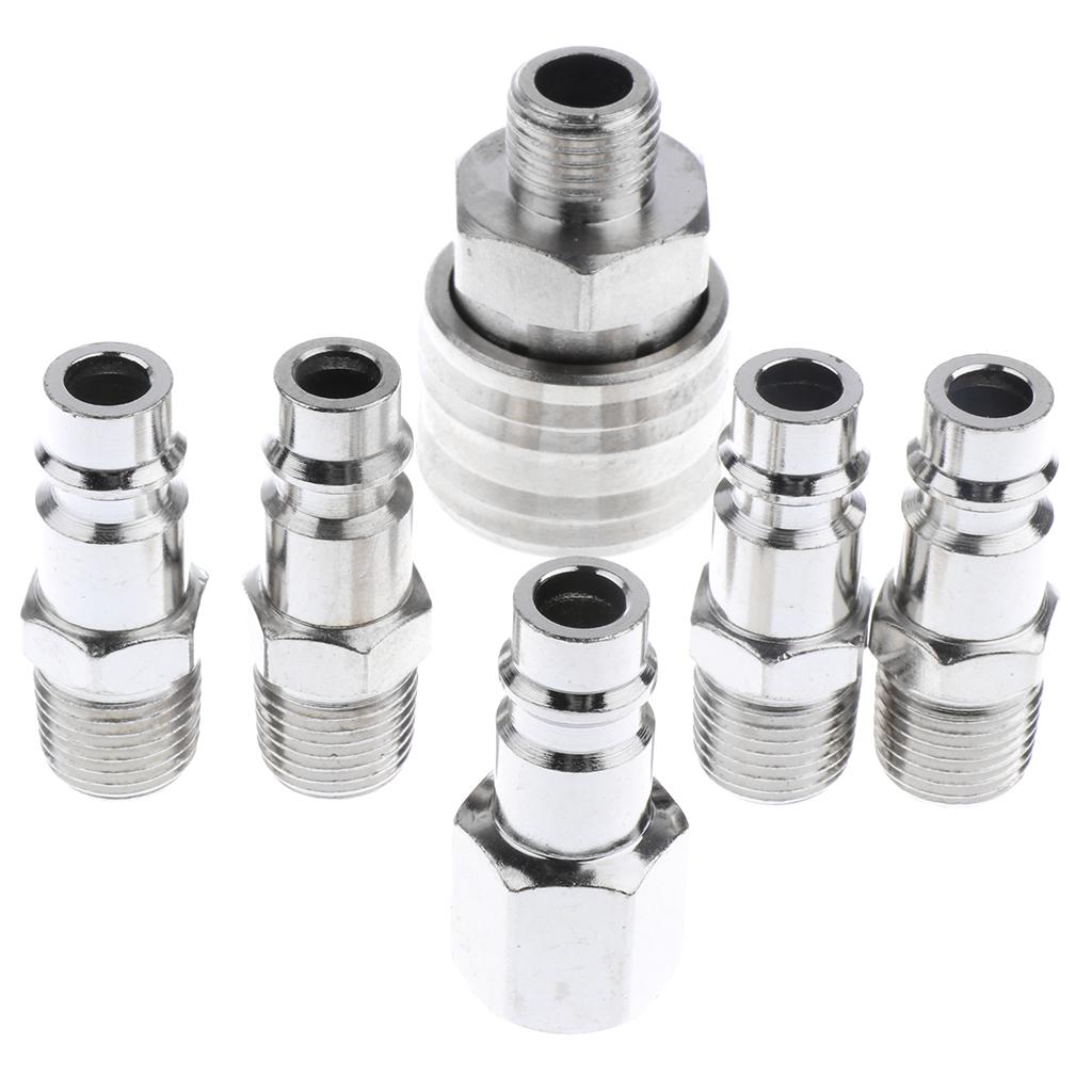 6 Miếng Bằng Khí Nén Không Khí Đầu Nối Nhanh Khớp Nối Adapter Ren Ghép Nối