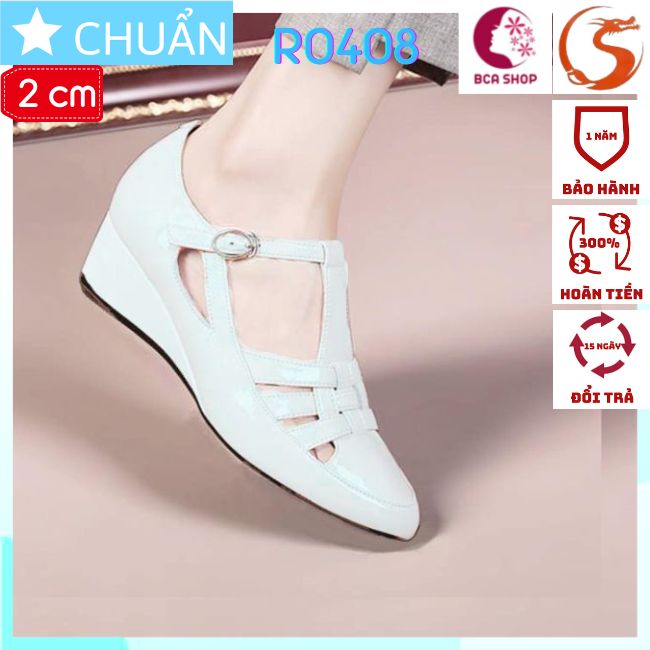 Giày đế xuồng nữ 2p RO408 ROSATA kiểu dáng sandal rất sành điệu tại BCASHOP - màu trắng