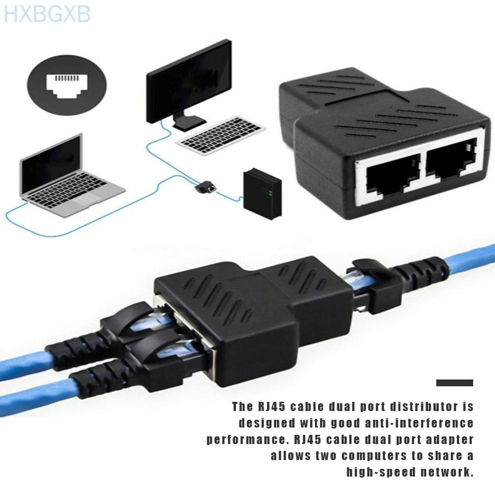 Bộ Chia Cổng Mạng Ethernet Kép Bằng Nhựa Tốc Độ Cao Cho Nhà Ở / Văn Phòng