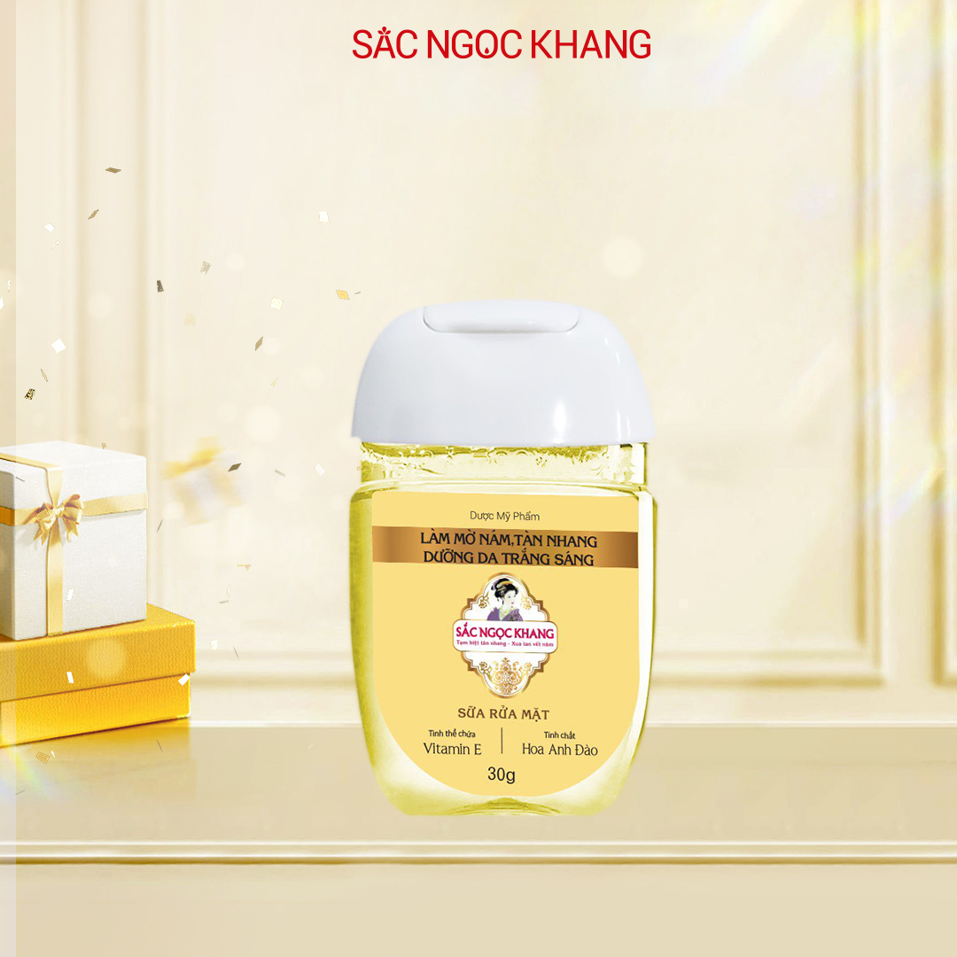 [Size du lịch] Sữa rửa mặt Sắc Ngọc Khang 30g chiết suất hoa anh đào giúp làm sạch dịu nhẹ cho làn da mịn màng tươi sáng