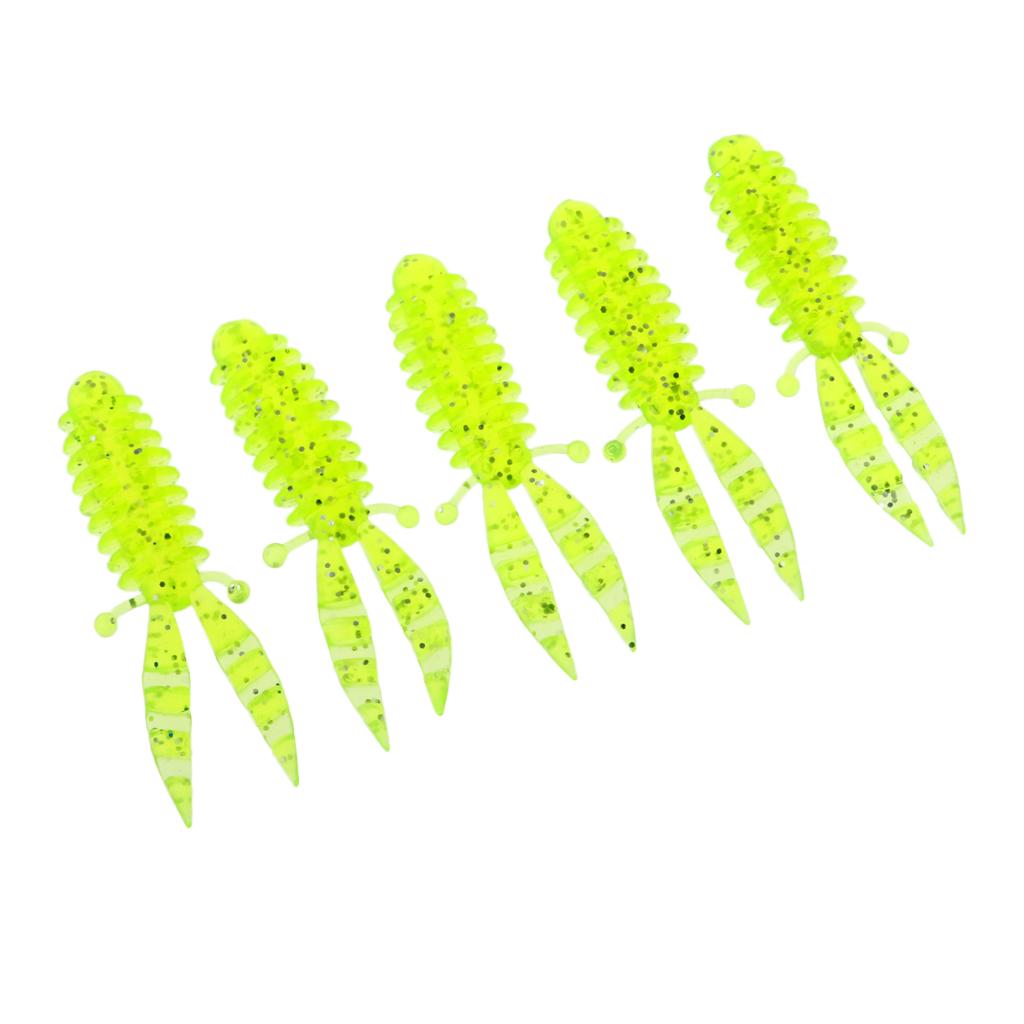 5 Pieces Bionic Soft Bubble Shrimp Artificial Fishing Baits Set