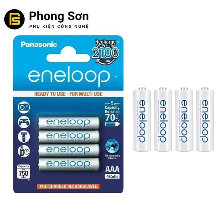 Bộ sạc pin AA AAA nhanh MQN06 Sanyo Kèm 4 viên Pin sạc AAA - Hàng Chính Hãng