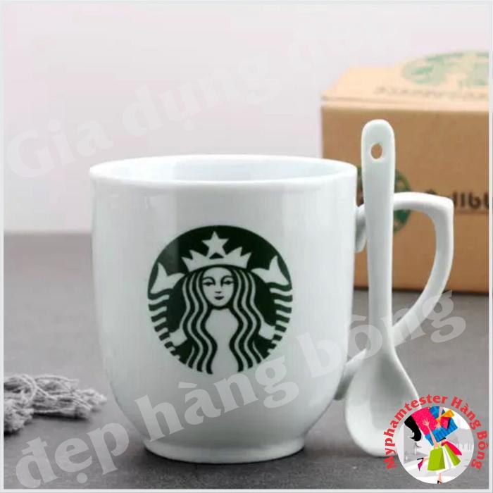 (SIÊU HOT) Cốc sứ starbucks kèm thìa