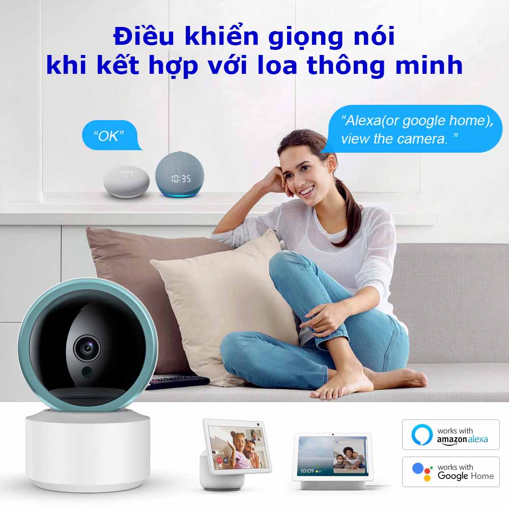 Camera dùng app (Smart Life) kết hợp bộ điều khiển cửa cuốn