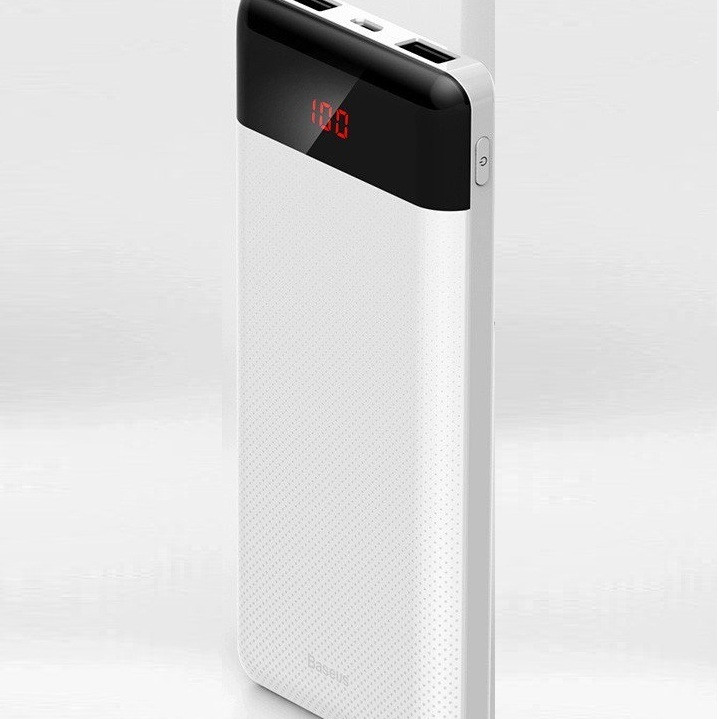Pin dự phòng thương hiệu Baseus M35 dung lượng 10000mAh thiết kế siêu mỏng có màn hình LCD báo dung lượng Pin - Hàng chính Hãng