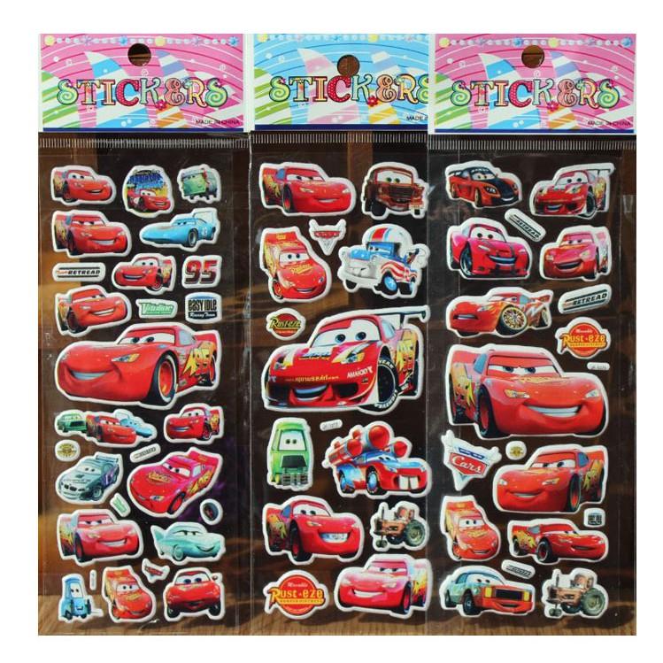 Nhãn Dán Sticker Trang Trí Hoạt Hình Thế Giới Xe Cars (Giao Ngẫu Nhiên)