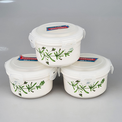 Bộ 3 hộp sứ tròn HappyCook HCC-03C