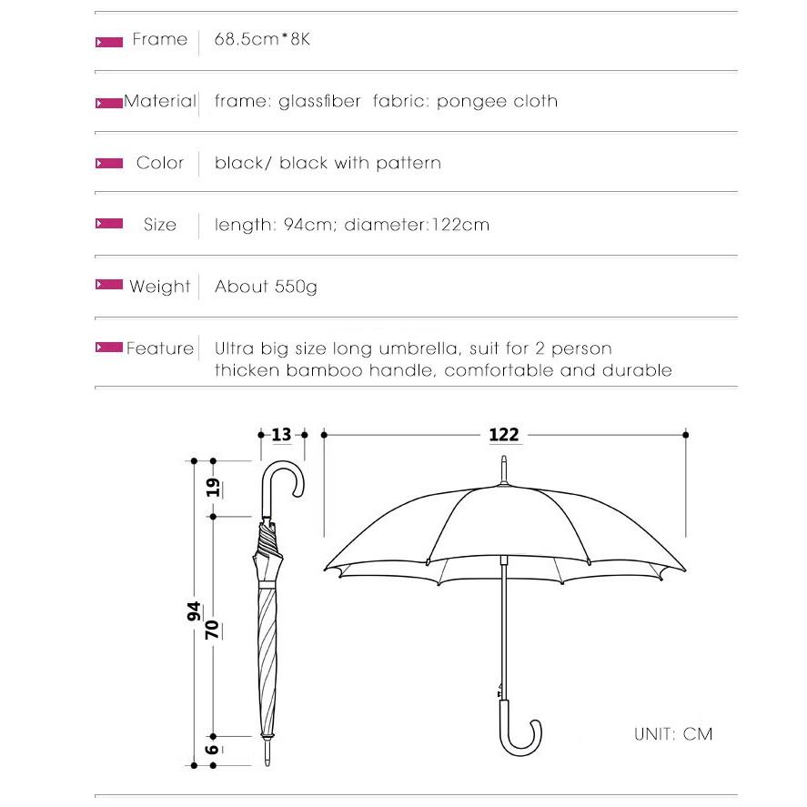 Ô dù cao cấp OLYCAT cán dài chống tia UV - Mẫu 122cm