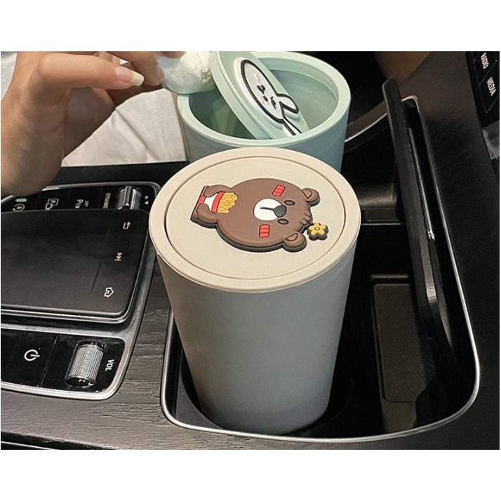 Thùng đựng rác mini dạng ly để khay nước, cánh cửa xe hơi gắn họa tiết xinh xắn- Hoàng Đông Shop.