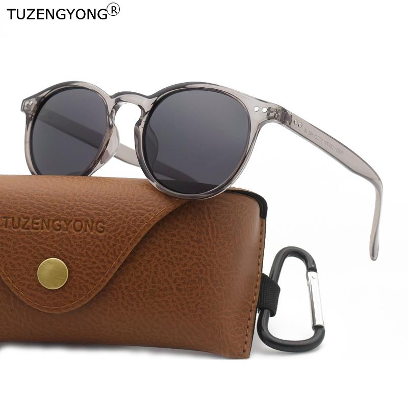 TUZENGYONG New Unisex Siêu Nhẹ TR90 Kính Mát Phân Cực Nam Nữ Lái Xe Hồng Tròn Bóng Vintage Kính Chống Nắng Gafas De Sol