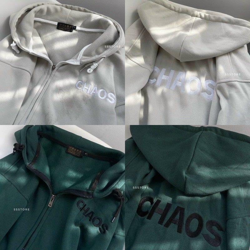 Áo khoác hoodie form rộng CHAO có zip kéo,nón to trùm đầu unisex nam nữ mẫu áo khoác hè mới