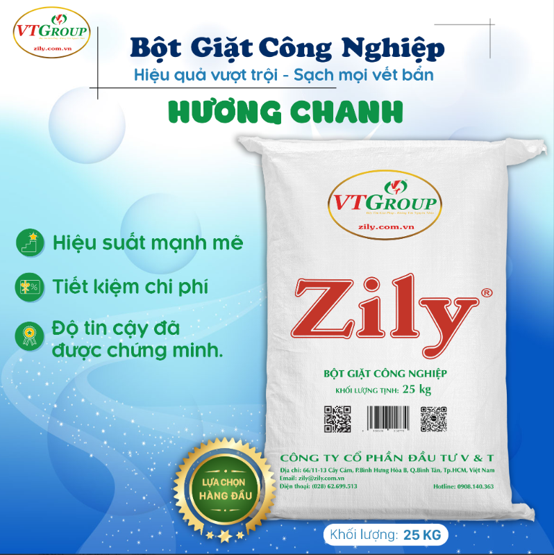 Bột giặt công nghiệp Zily 25kg/bao