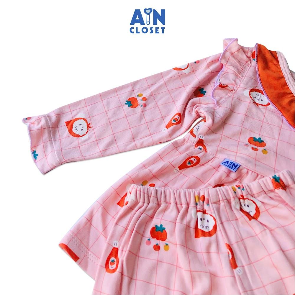 Bộ quần áo dài bé gái Họa tiết Bé khăn đỏ thun cotton - AICDBGVSHVED - AIN Closet