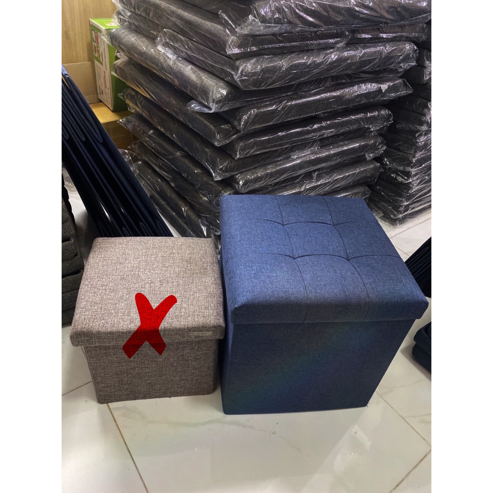 Đôn Ghế Sofa Kiêm Hộp Đựng Đồ Hàng Việt Nam chất vải Oxford 600D cao cấp Kích Thước 36x36xcao 40cm