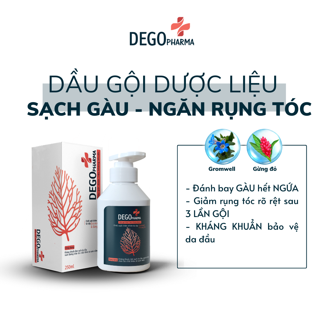 Dầu gội gừng DEGO PHARMA 250ml - Giảm Rụng Tóc & Kích Thích Mọc Tóc