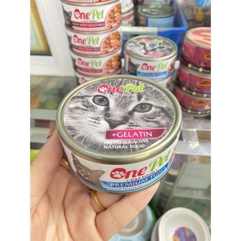 Pate lon One Pet dành cho mèo vị rau và cá ngừ 165g