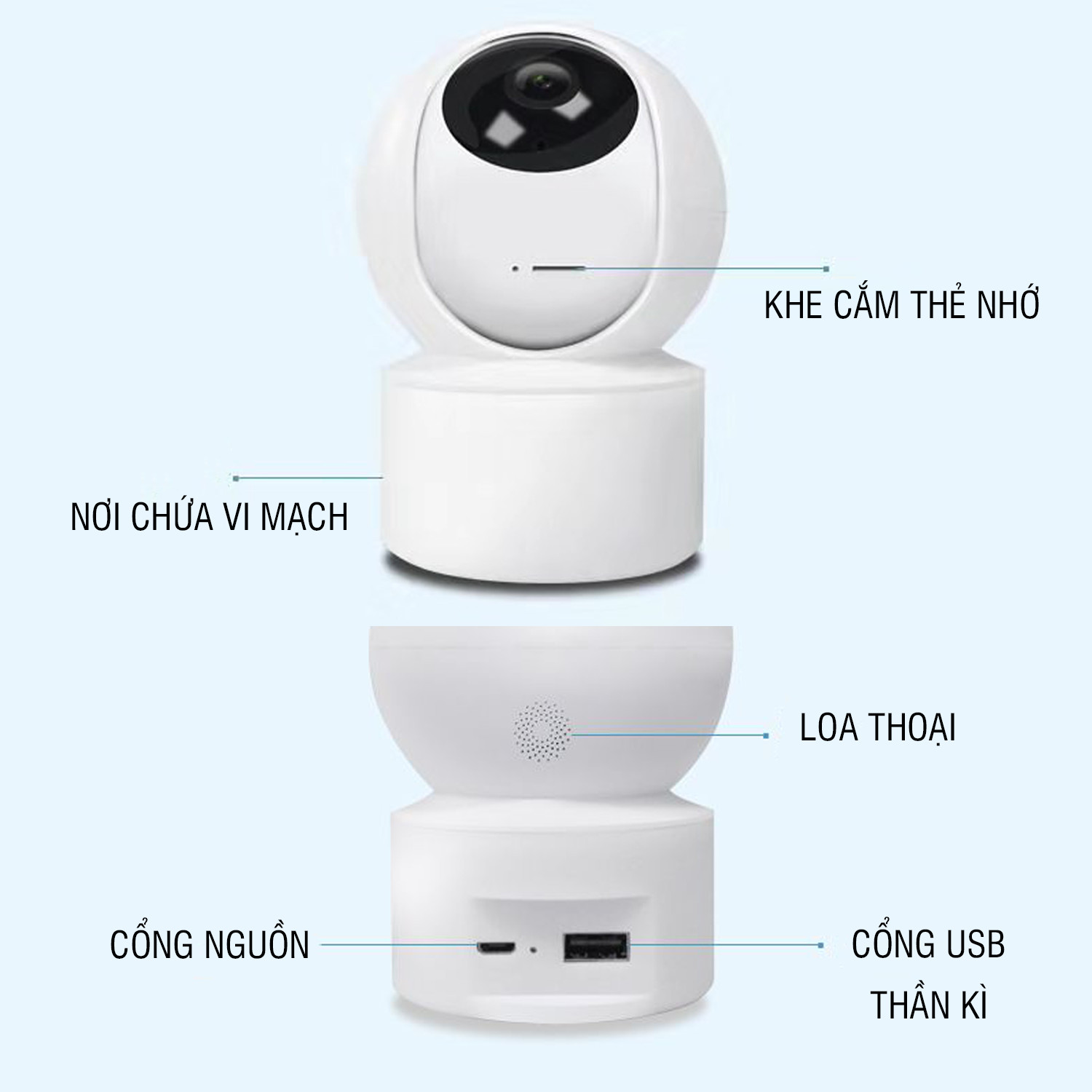 Carecam IP-Camera Wifi- Xoay Theo Chiều Chuyển Động- Hỗ Trợ Đàm Thoại 2 Chiều, Hồng Ngoại Ban Đêm- Hàng Nhập Khẩu