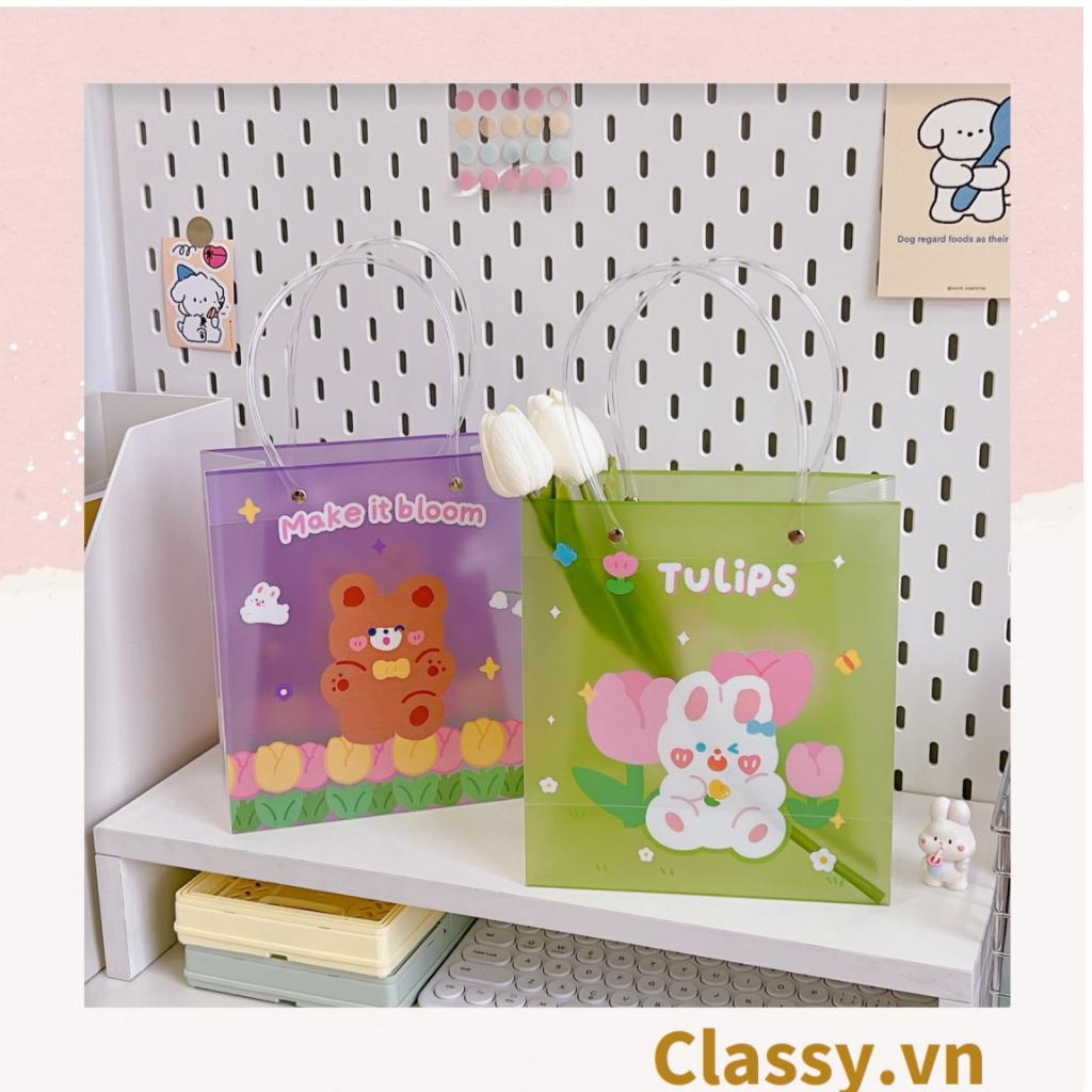 Túi xách Classy trong suốt phong cách hoạt hình hàn quốc, chống thấm nước siêu tiện lợi Q1149