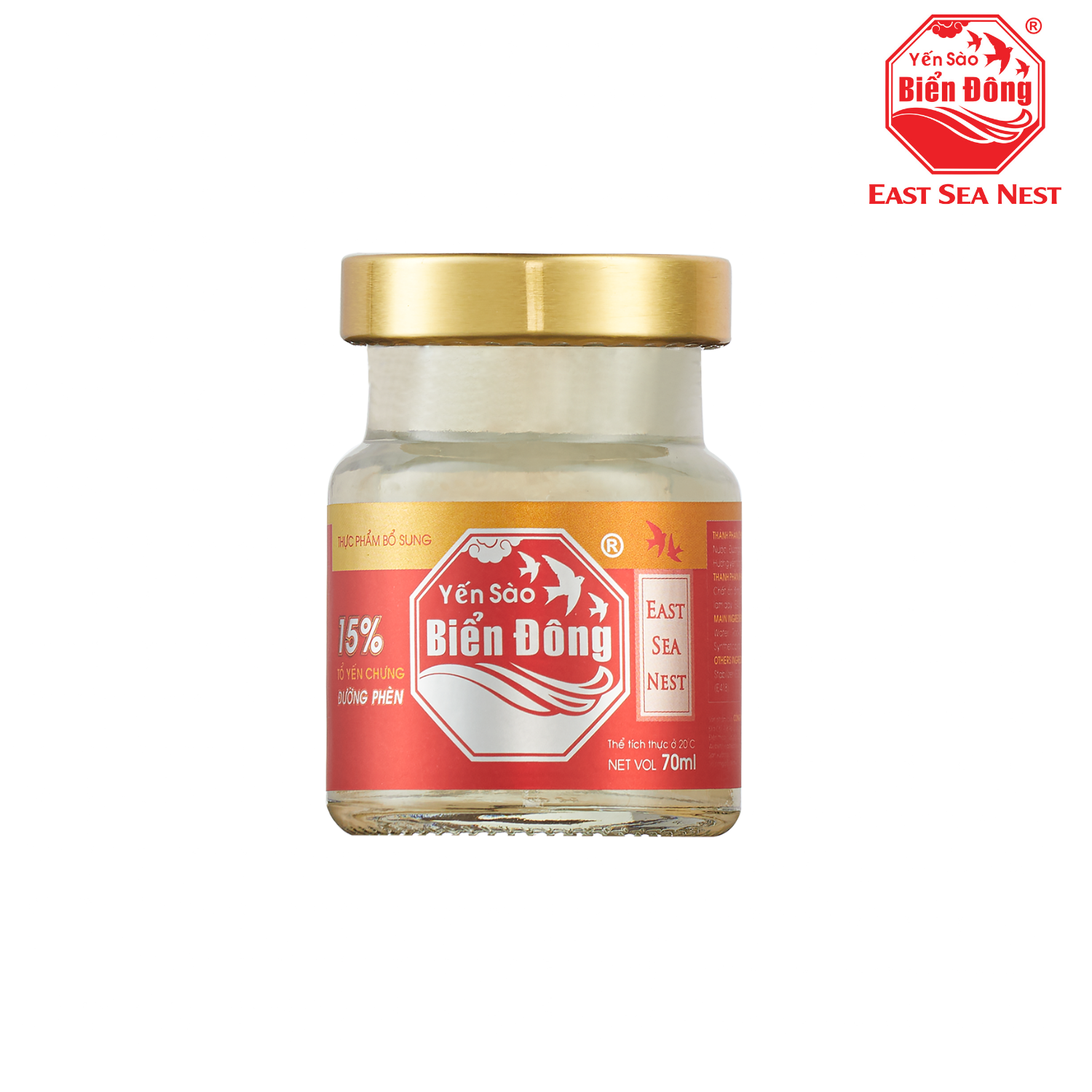 Yến Chưng Sẵn Vị Đường Phèn YẾN SÀO BIỂN ĐÔNG EAST SEA NEST hủ 70ml